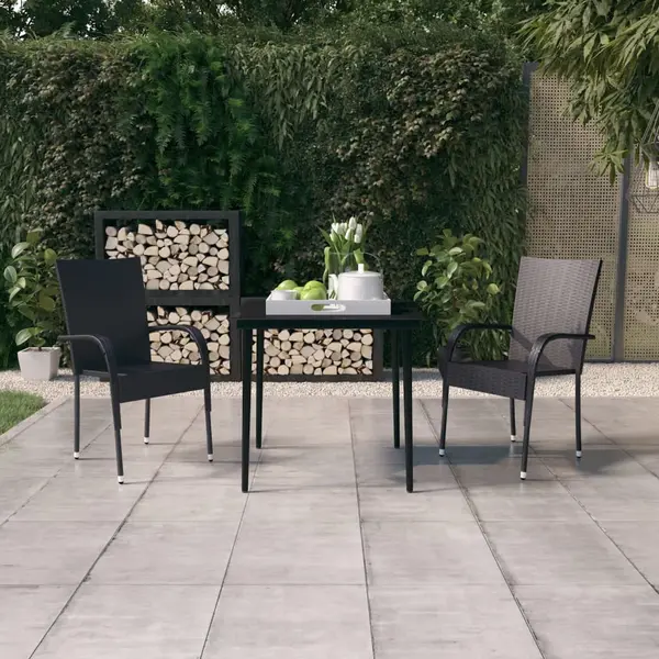 Gossi set mobilier de gradina, 3 piese, negru