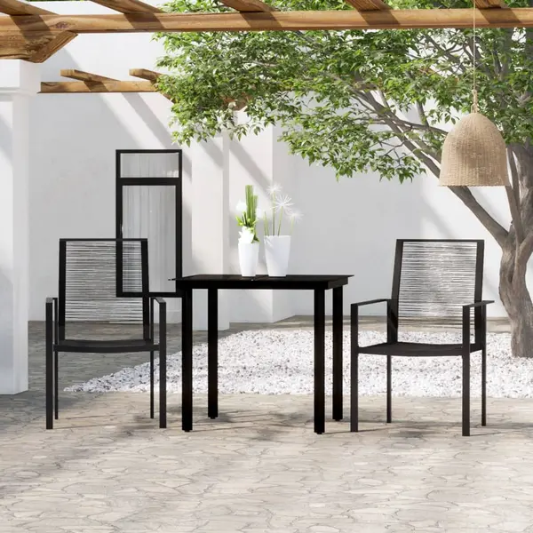 Gossi set mobilier de gradina, 3 piese, negru