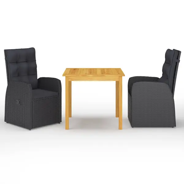 Gossi set mobilier de gradina, 3 piese, negru