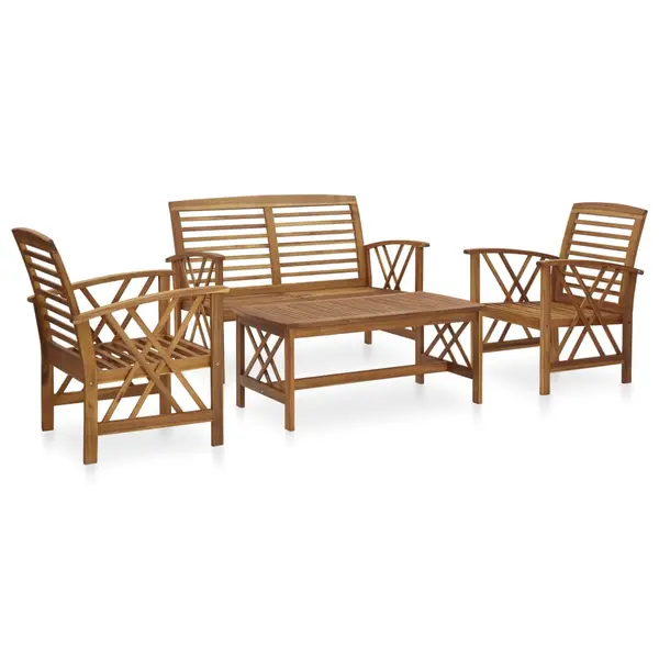 Gossi set mobilier de gradina, 4 piese, lemn masiv de acacia