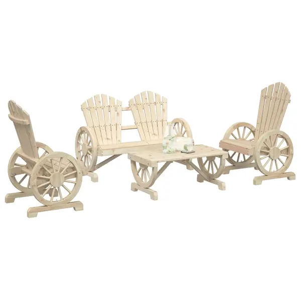 Gossi set mobilier de gradina, 4 piese, lemn masiv de brad