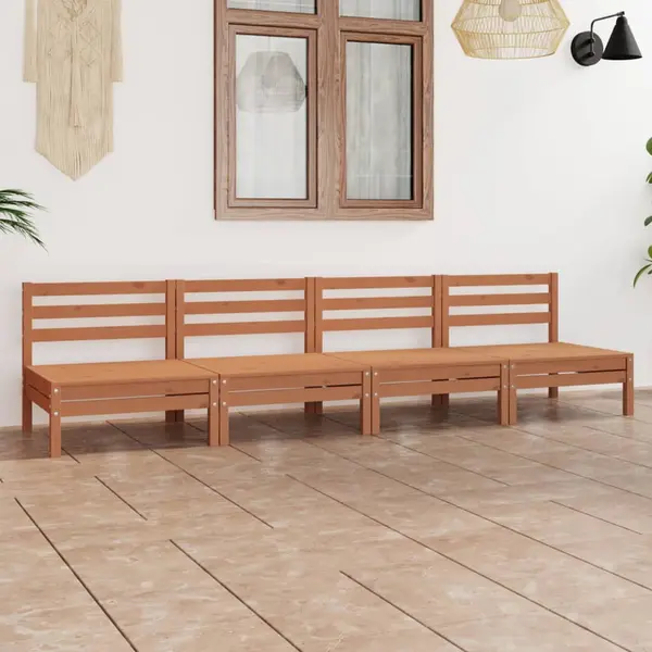 Gossi set mobilier de gradina, 4 piese, maro miere, lemn masiv de pin
