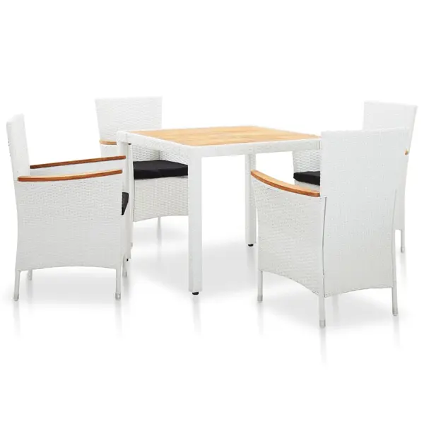 Gossi set mobilier de gradina, 5 piese, alb, poliratan