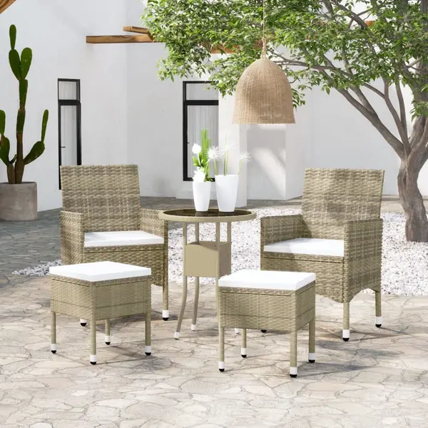 Gossi set mobilier de gradina, 5 piese, bej, poliratan
