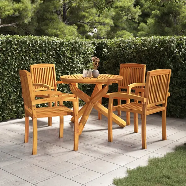 Gossi set mobilier de gradina, 5 piese, din lemn masiv de tec