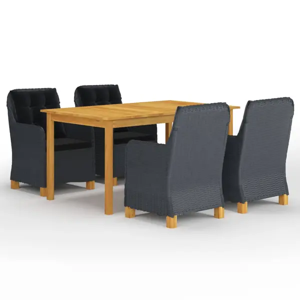 Gossi set mobilier de gradina, 5 piese, gri inchis