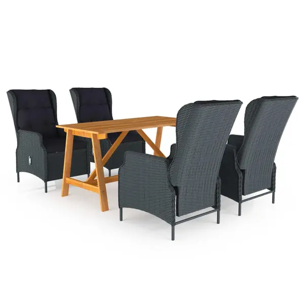 Gossi set mobilier de gradina, 5 piese, gri inchis