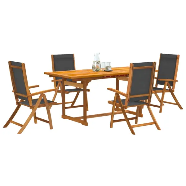 Gossi set mobilier de gradina, 5 piese, lemn masiv acacia/textilena