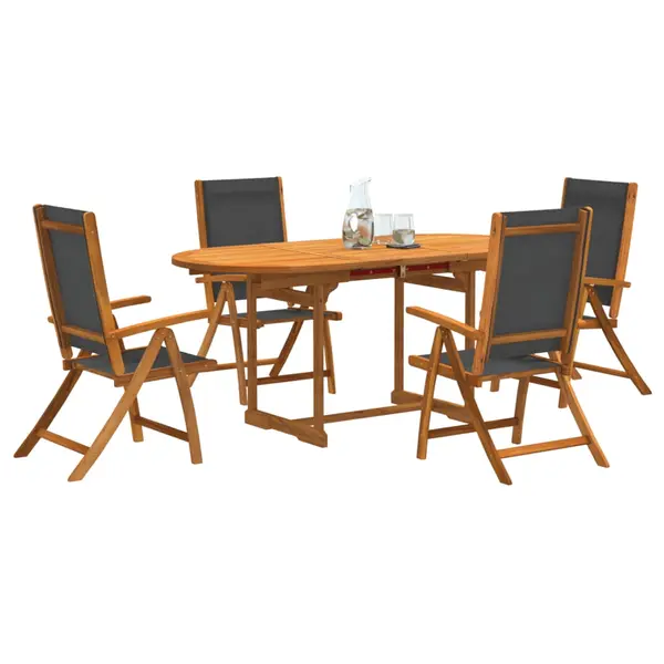 Gossi set mobilier de gradina, 5 piese, lemn masiv acacia/textilena
