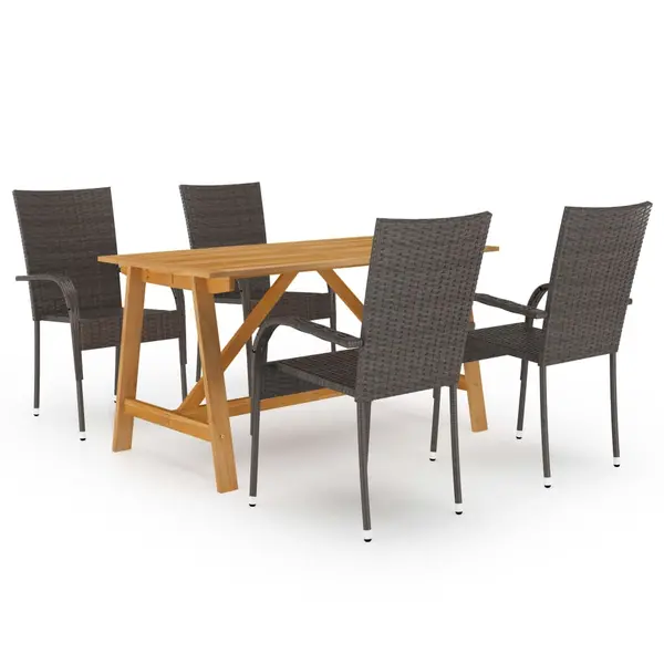 Gossi set mobilier de gradina, 5 piese, maro