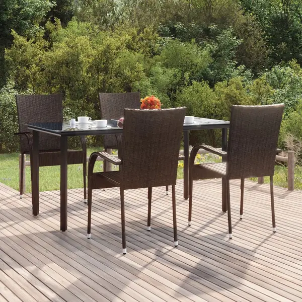 Gossi set mobilier de gradina, 5 piese, maro, poliratan