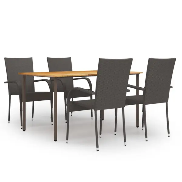 Gossi set mobilier de gradina, 5 piese, maro, poliratan