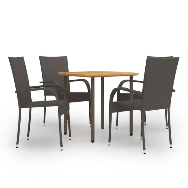 Gossi set mobilier de gradina, 5 piese, maro, poliratan