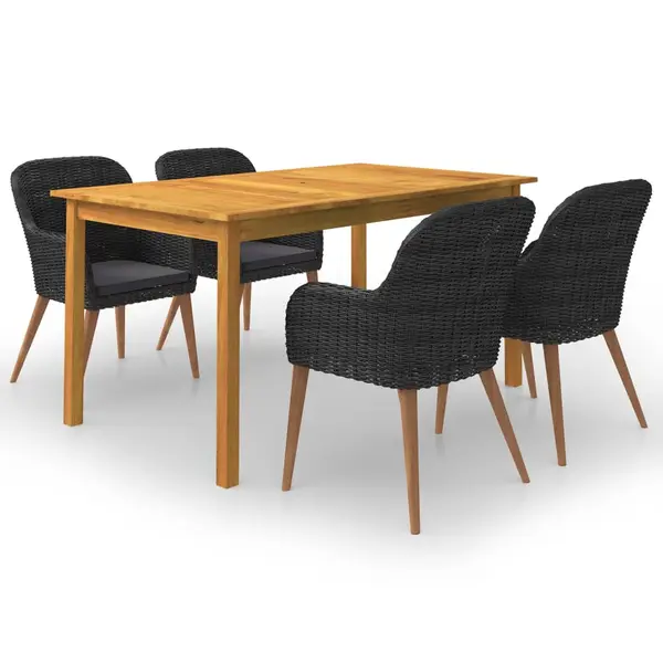 Gossi set mobilier de gradina, 5 piese, negru