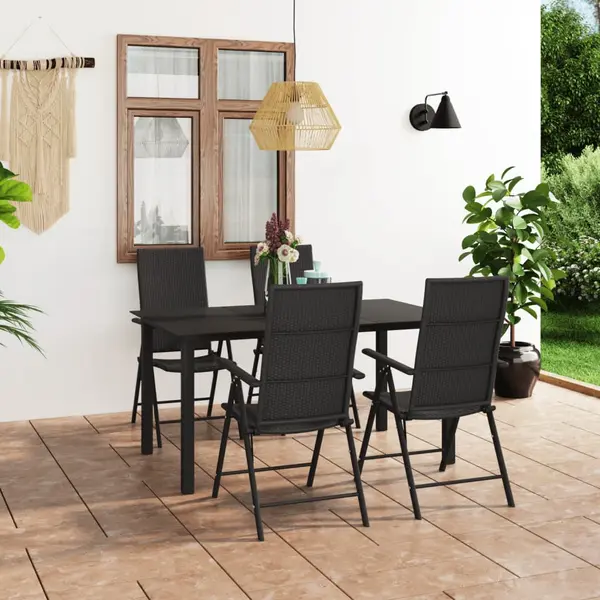 Gossi set mobilier de gradina, 5 piese, negru