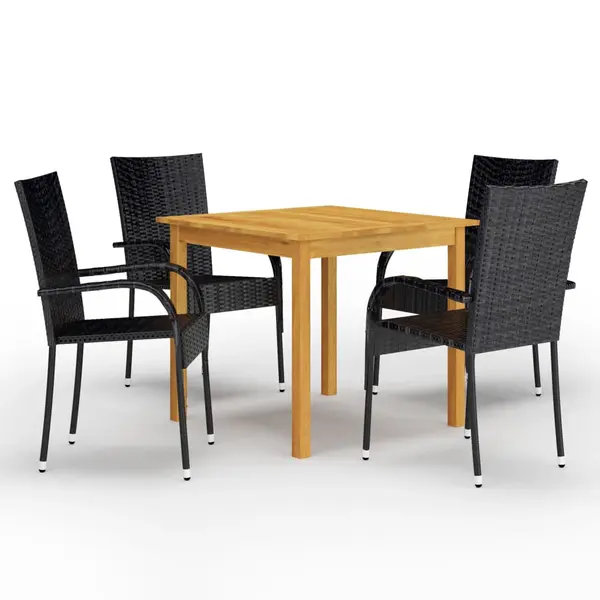 Gossi set mobilier de gradina, 5 piese, negru