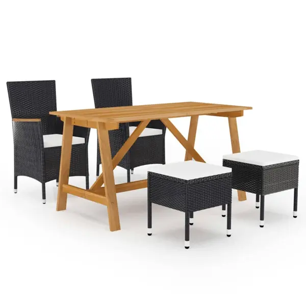Gossi set mobilier de gradina, 5 piese, negru