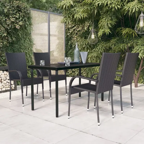 Gossi set mobilier de gradina, 5 piese, negru