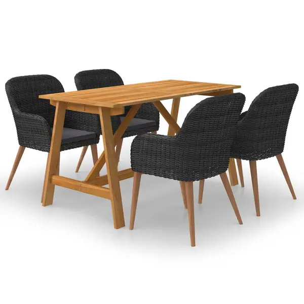 Gossi set mobilier de gradina, 5 piese, negru