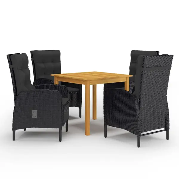 Gossi set mobilier de gradina, 5 piese, negru