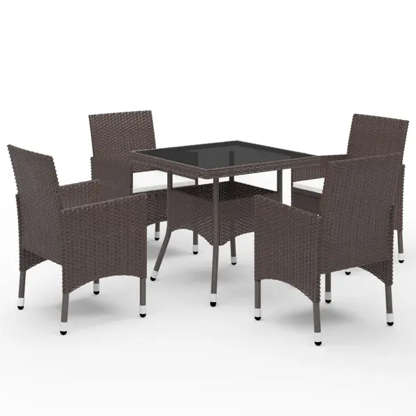 Gossi set mobilier de gradina, 5 piese, poliratan si sticla