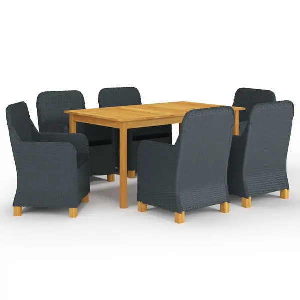 Gossi set mobilier de gradina, 7 piese, gri inchis