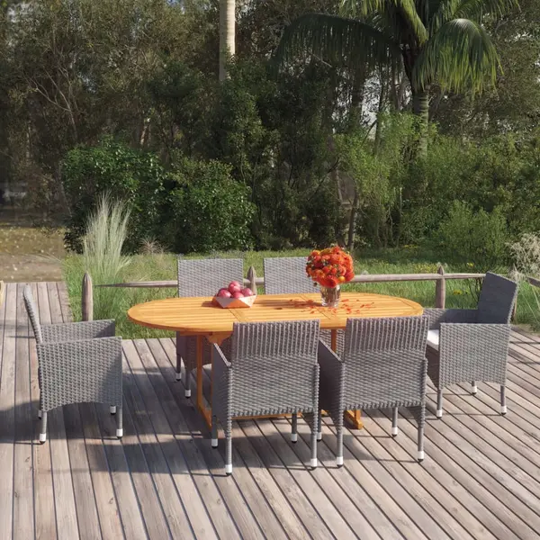 Gossi set mobilier de gradina, 7 piese, gri, poliratan