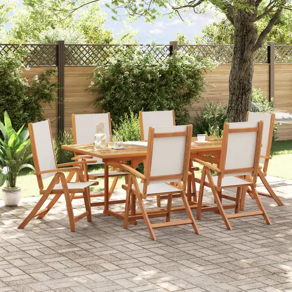 Gossi set mobilier de gradina, 7 piese, lemn masiv acacia/textilena