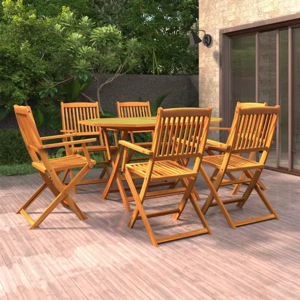 Gossi set mobilier de gradina, 7 piese, lemn masiv de acacia