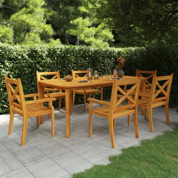 Gossi set mobilier de gradina, 7 piese, lemn masiv de acacia