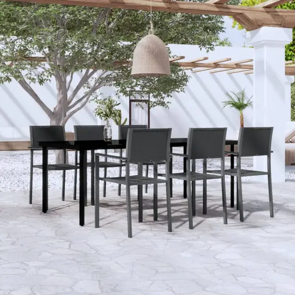 Gossi set mobilier de gradina, 7 piese, negru