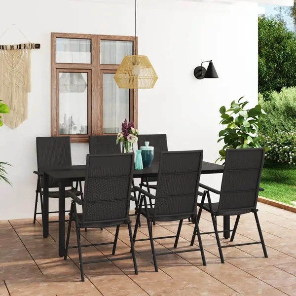 Gossi set mobilier de gradina, 7 piese, negru