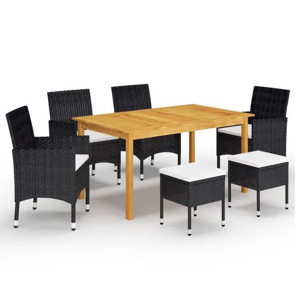 Gossi set mobilier de gradina, 7 piese, negru