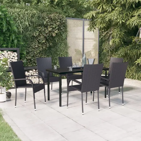 Gossi set mobilier de gradina, 7 piese, negru