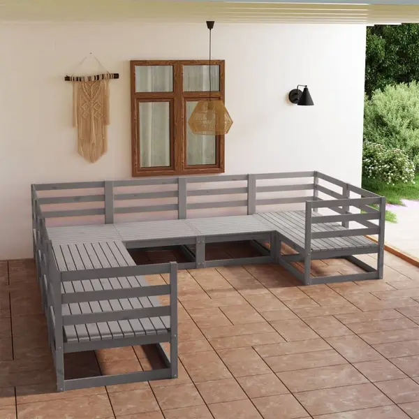 Gossi set mobilier de gradina, 8 piese, lemn masiv de pin
