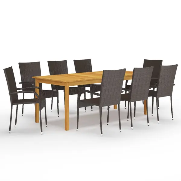 Gossi set mobilier de gradina, 9 piese, maro