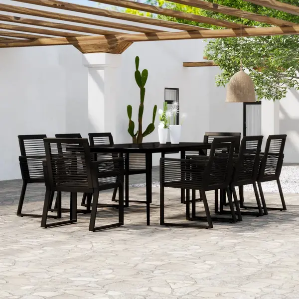 Gossi set mobilier de gradina, 9 piese, negru