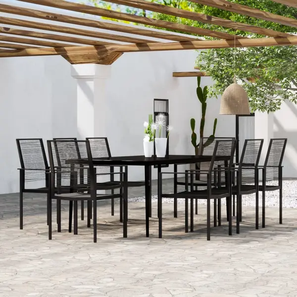 Gossi set mobilier de gradina, 9 piese, negru