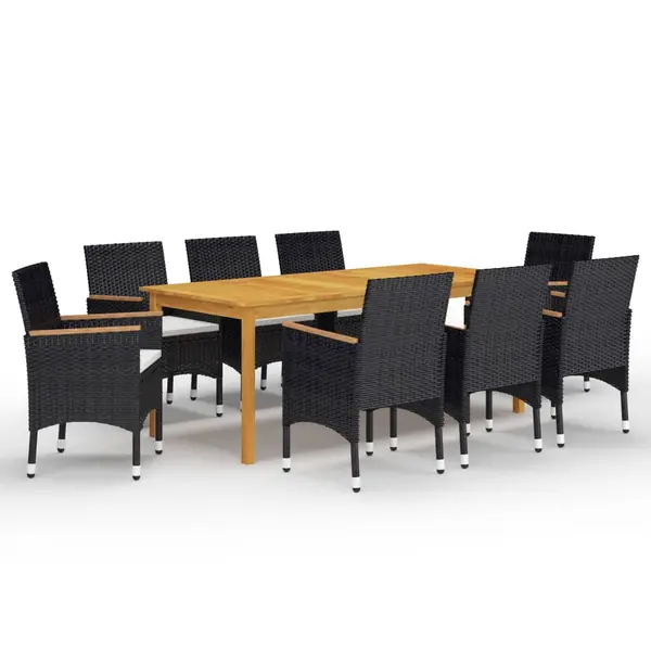 Gossi set mobilier de gradina, 9 piese, negru