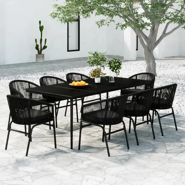 Gossi set mobilier de gradina, 9 piese, negru