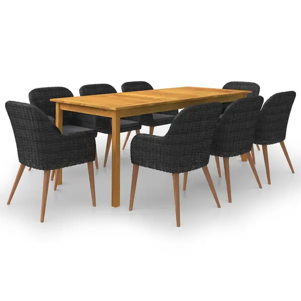 Gossi set mobilier de gradina, 9 piese, negru