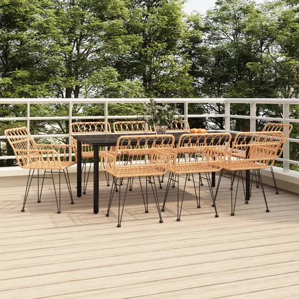 Gossi set mobilier de gradina, 9 piese, poliratan