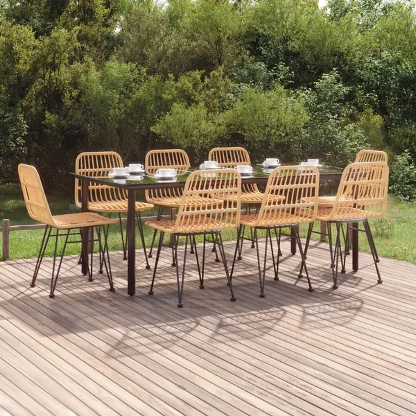 Gossi set mobilier de gradina, 9 piese, poliratan