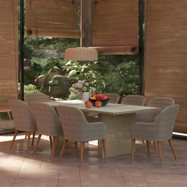 Gossi set mobilier de gradina, 9 piese, poliratan