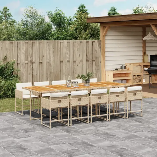 Gossi set mobilier de gradina cu perne, 11 piese, bej, poliratan