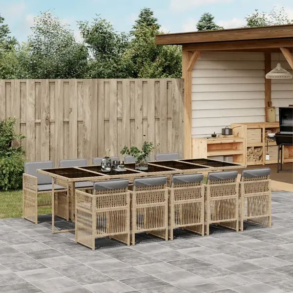 Gossi set mobilier de gradina cu perne, 11 piese, gri, poliratan
