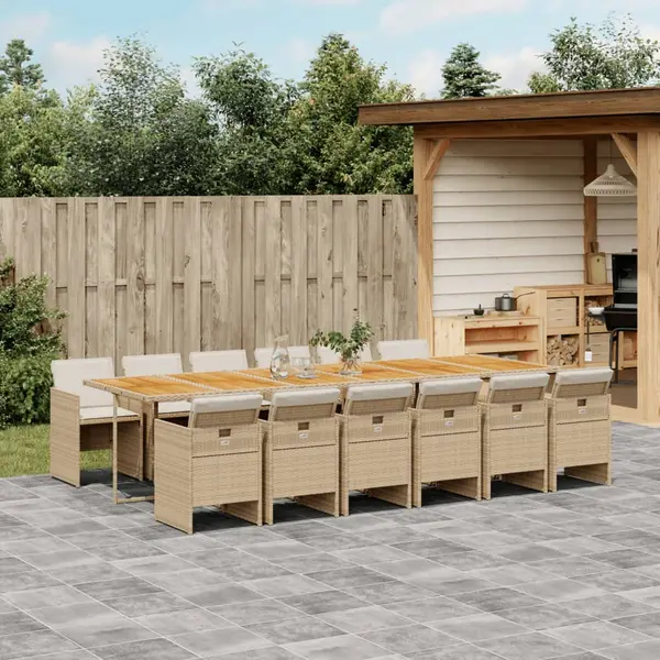 Gossi set mobilier de gradina cu perne, 13 piese, bej, poliratan