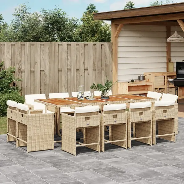 Gossi set mobilier de gradina cu perne, 13 piese, bej, poliratan
