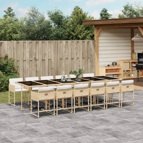 Gossi set mobilier de gradina cu perne, 13 piese, bej, poliratan