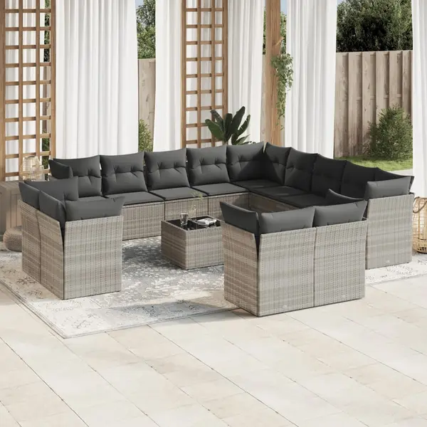 Gossi set mobilier de gradina cu perne,14 piesegri deschis, poliratan